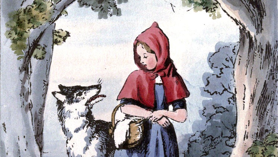 little red riding hood and the wolf drawing