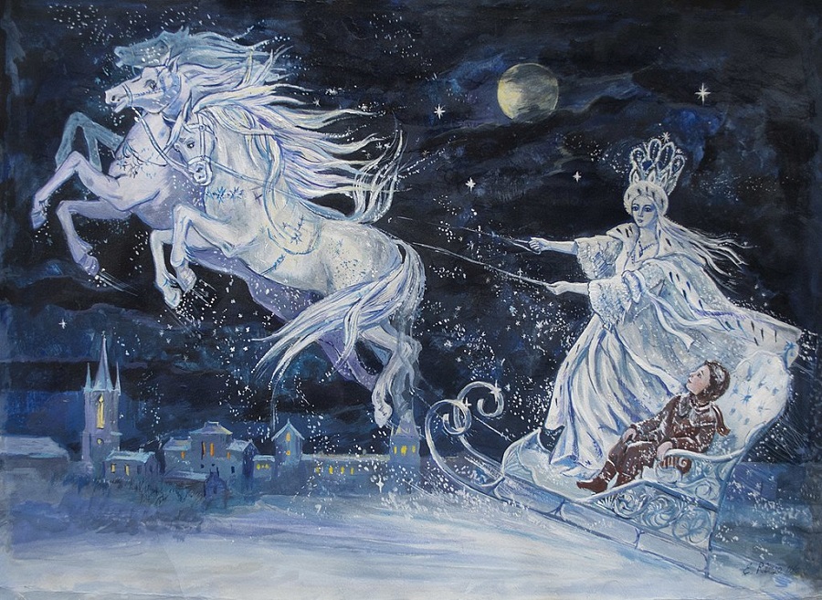 Illustration of the Snow Queen's Sleigh