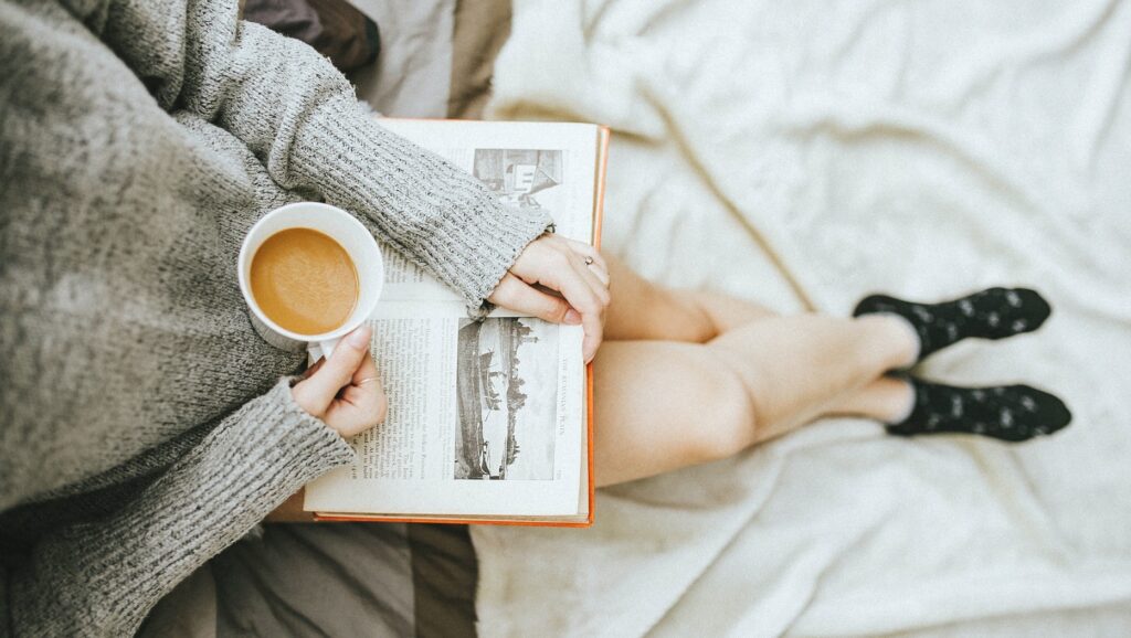 Author Enjoying Her Tea