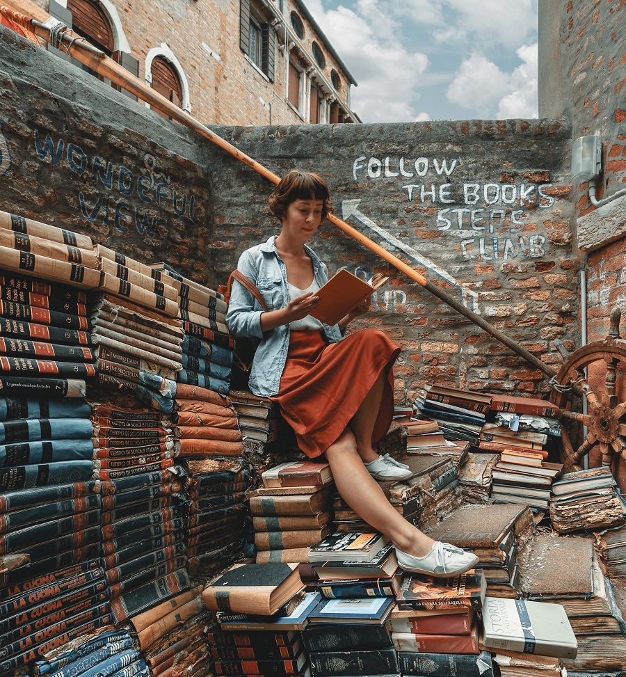 Atop a Pile of Books