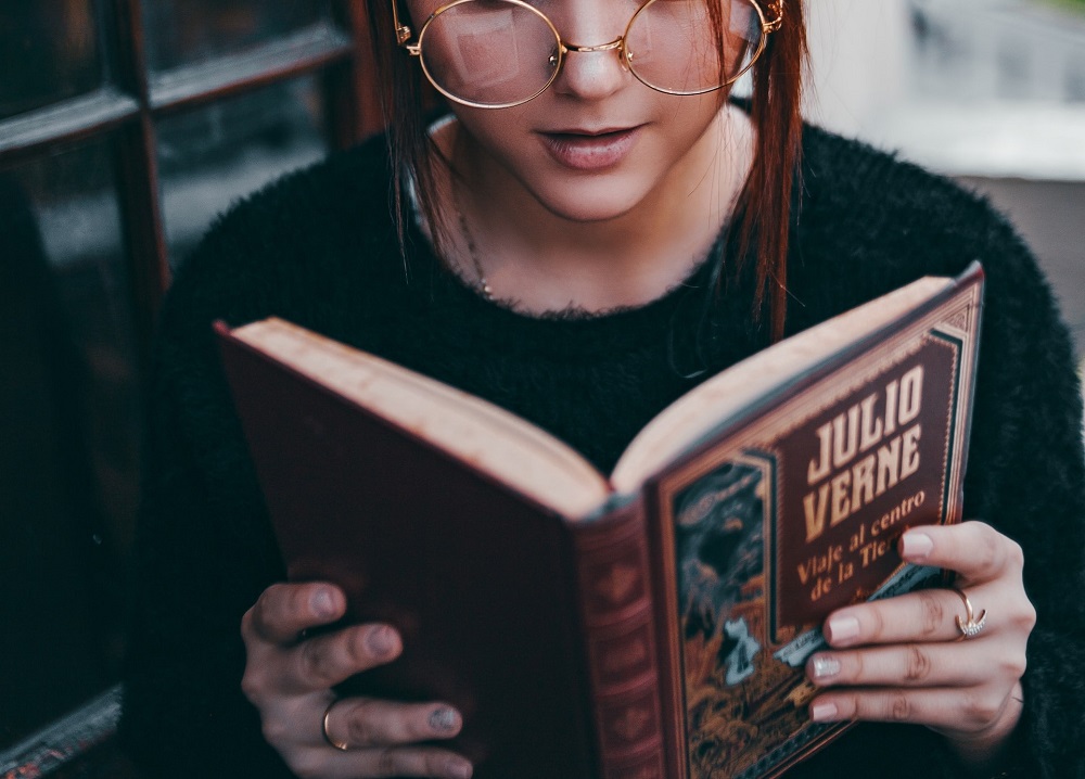 A Woman Reading Jules Verne