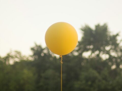 Yellow Balloon Against the Trees