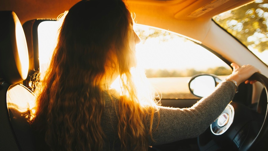 Girl Driving a Car