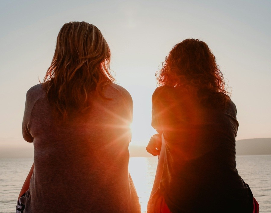 Two Friends Watching the Sunset