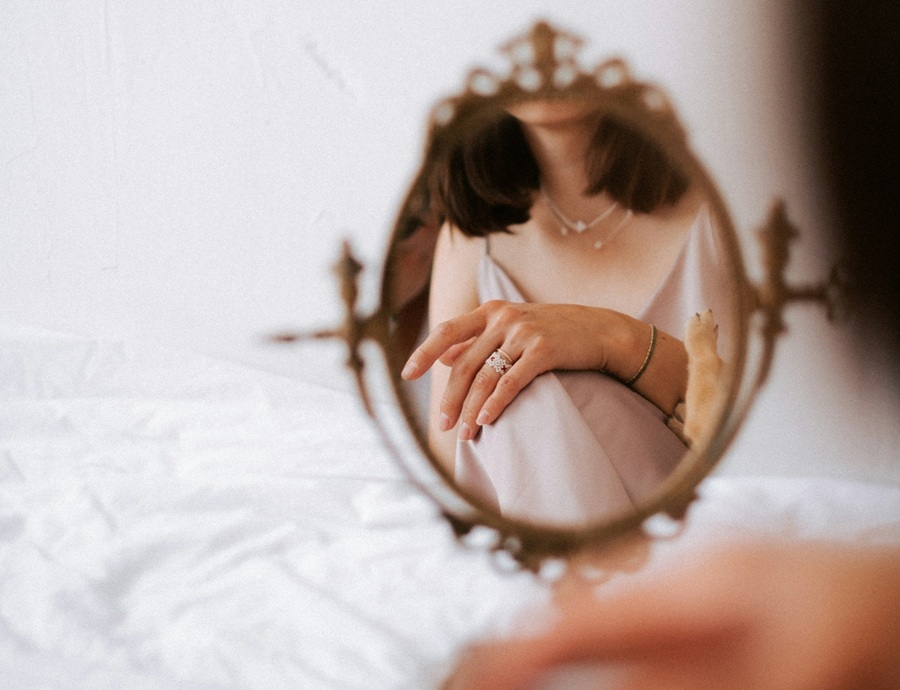Woman Gazing in a Mirror